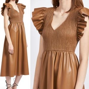 En Saison - Rylee Midi Dress XS - Brown/Tan